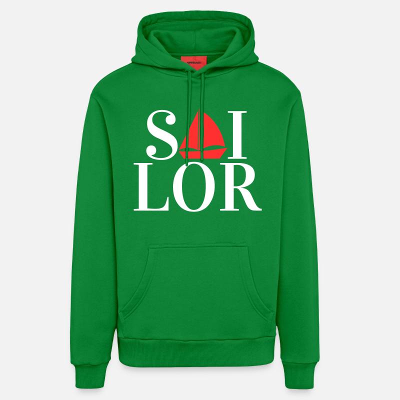 Capitaine Sailor Sailing - Sweat à capuche bio décontracté fabriqué en UE - City Green