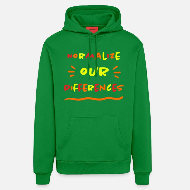 Normalize our Differences - Inclusion - neon - Organic Relaxed Hoodie Made in EU - City Green