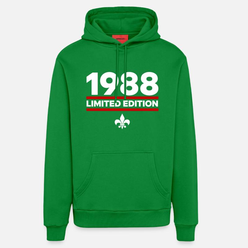 1988 Édition limitée - Sweat à capuche bio décontracté fabriqué en UE - City Green
