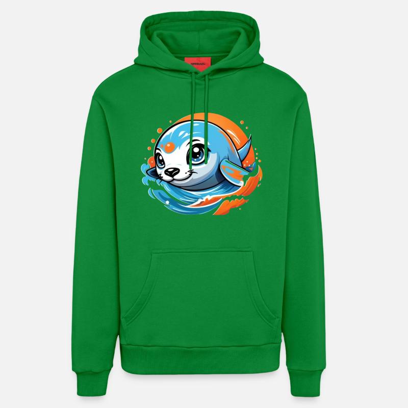 Mignon bébé phoque - Sweat à capuche bio décontracté fabriqué en UE - City Green