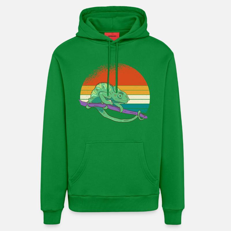 Caméléon du coucher de soleil - Sweat à capuche bio décontracté fabriqué en UE - City Green