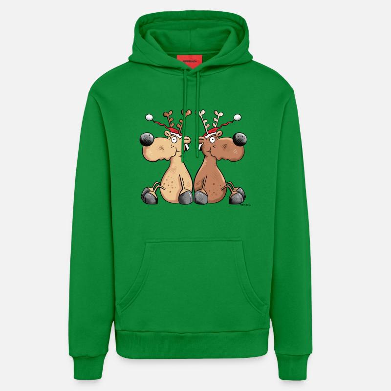 Renne de Noël - Sweat à capuche bio décontracté fabriqué en UE - City Green