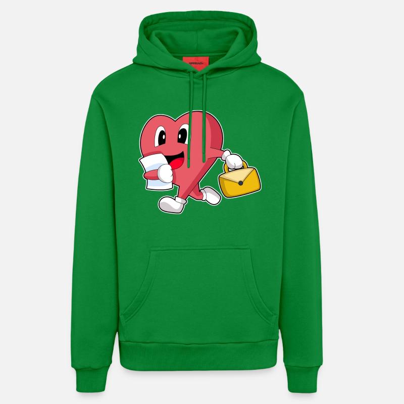 Porte-documents Heart Secretary - Sweat à capuche bio décontracté fabriqué en UE - City Green