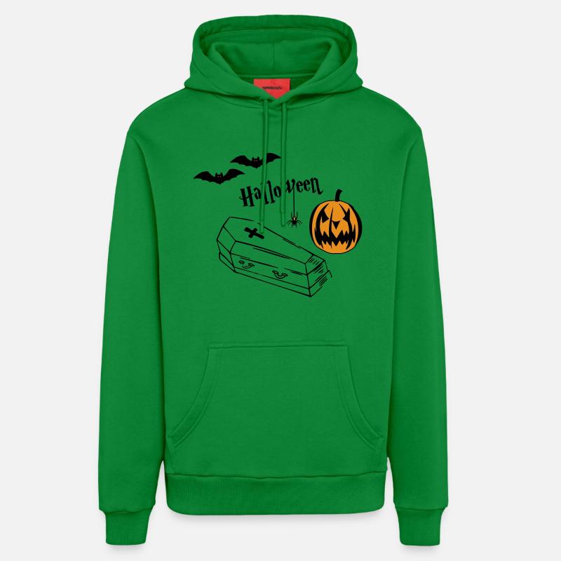 Silhouette de citrouille d’Halloween - Sweat à capuche bio décontracté fabriqué en UE - City Green