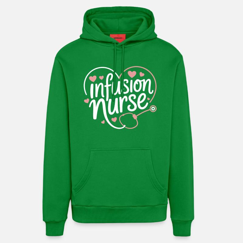Conception du cœur pour infirmière d’infusion - Sweat à capuche bio décontracté fabriqué en UE - City Green