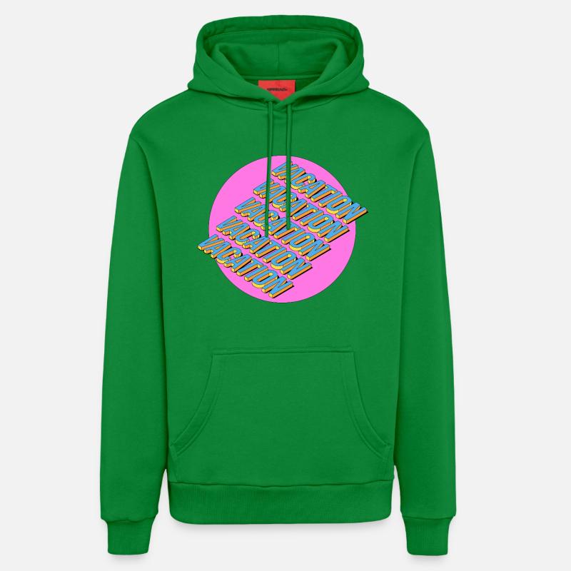 Vacances – Lettrage rétro 3D - Sweat à capuche bio décontracté fabriqué en UE - City Green