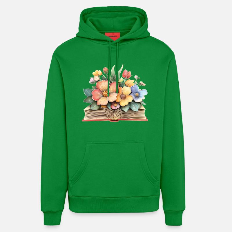 Livre fleuri - Sweat à capuche bio décontracté fabriqué en UE - City Green