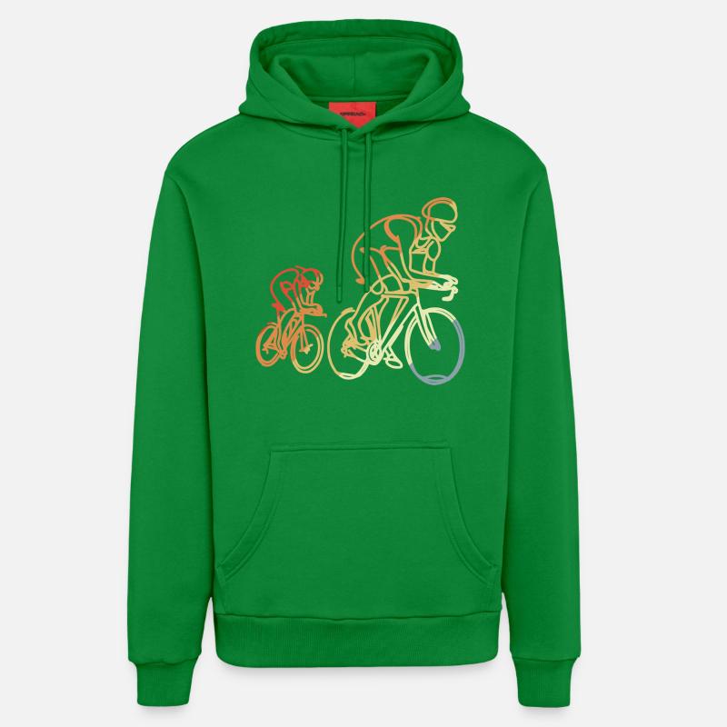 Vélo de route Style rétro - Sweat à capuche bio décontracté fabriqué en UE - City Green