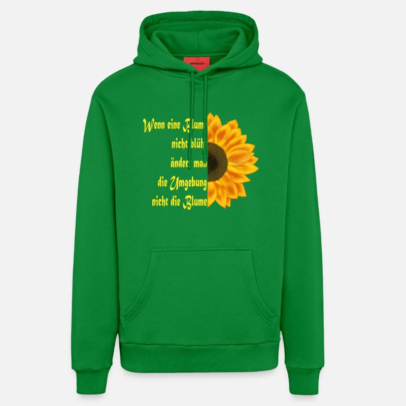 Le tournesol rencontre l’art du texte - Sweat à capuche bio décontracté fabriqué en UE - City Green