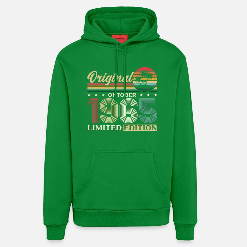 60e anniversaire Original octobre 1965 - Sweat à capuche bio décontracté fabriqué en UE - City Green