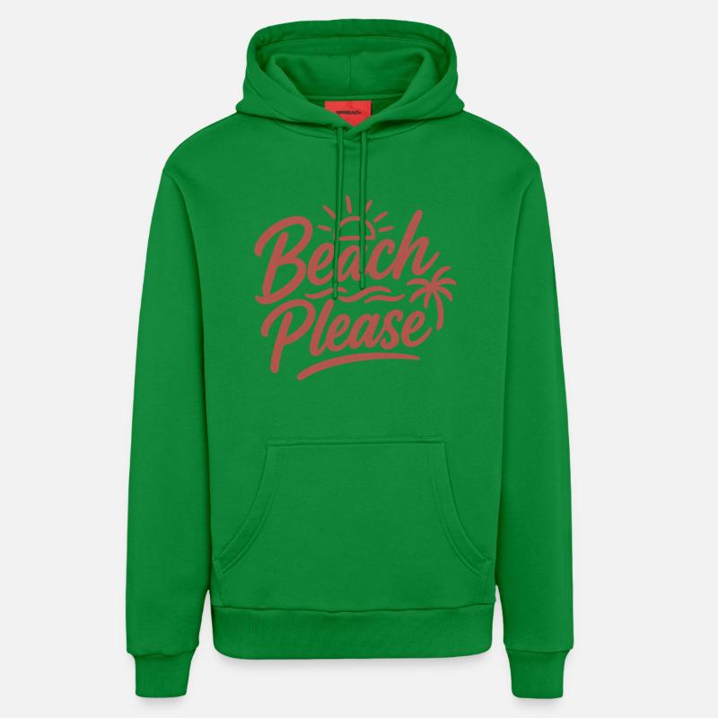 Beach Please Sunset Palm - Organic Relaxed Hoodie Made in EU - City Green