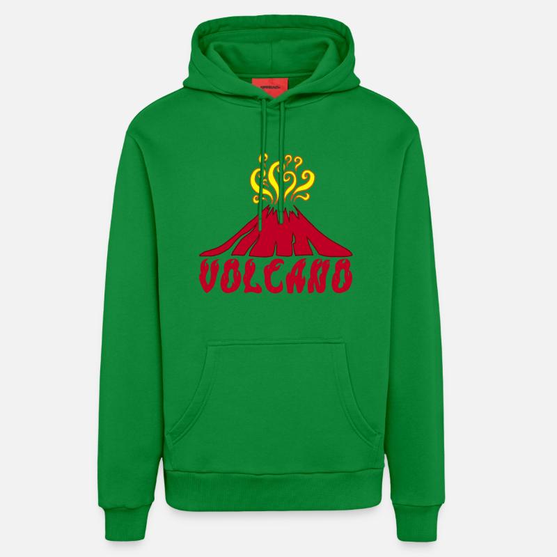 Volcan en éruption - Sweat à capuche bio décontracté fabriqué en UE - City Green