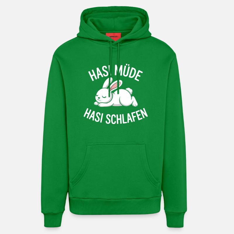 Lapin Lapin fatigué Lapin endormi - Sweat à capuche bio décontracté fabriqué en UE - City Green