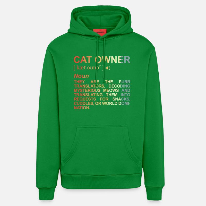 Signification de propriétaire de chat - Sweat à capuche bio décontracté fabriqué en UE - City Green
