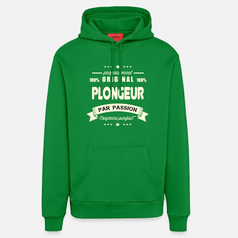 le Plongeur Original - Sweat à capuche bio décontracté fabriqué en UE - City Green