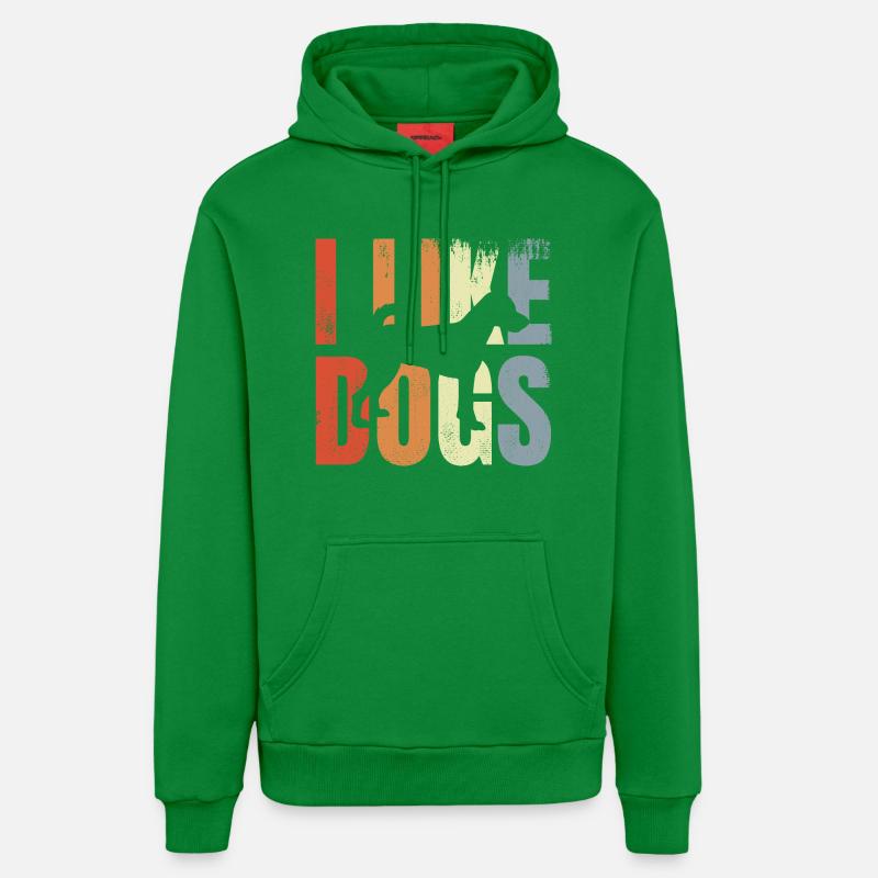 J’aime les chiens - Sweat à capuche bio décontracté fabriqué en UE - City Green