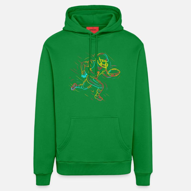 Dessin au trait de footballeur - Sweat à capuche bio décontracté fabriqué en UE - City Green