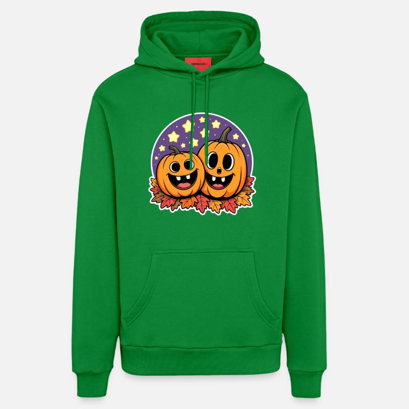 Deux citrouilles heureuses d’automne - Sweat à capuche bio décontracté fabriqué en UE - City Green