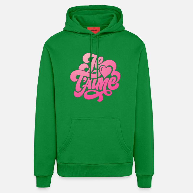 Je t’aime - Je t’aime - Saint-Valentin - Sweat à capuche bio décontracté fabriqué en UE - City Green
