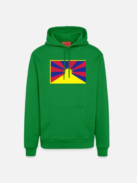Flag of Tibet - Organic Relaxed Hoodie Made in EU - City Green