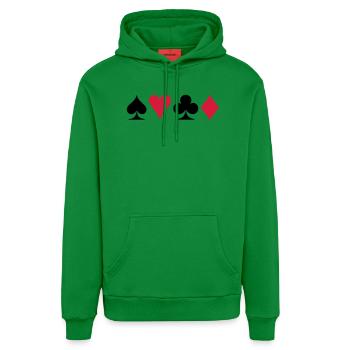 Poker - Jeu de cartes - Sweat à capuche bio décontracté fabriqué en UE - City Green - Devant