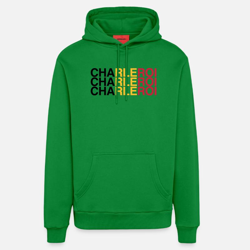 CHARLEROI Belgique Belgique Drapeau - Sweat à capuche bio décontracté fabriqué en UE - City Green
