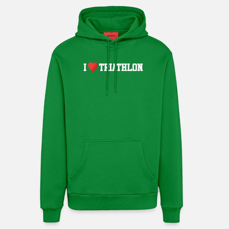 J’adore le triathlon - Sweat à capuche bio décontracté fabriqué en UE - City Green
