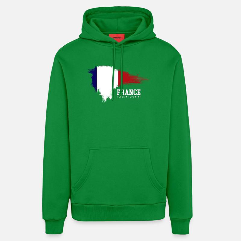 Fierté du drapeau français - Sweat à capuche bio décontracté fabriqué en UE - City Green