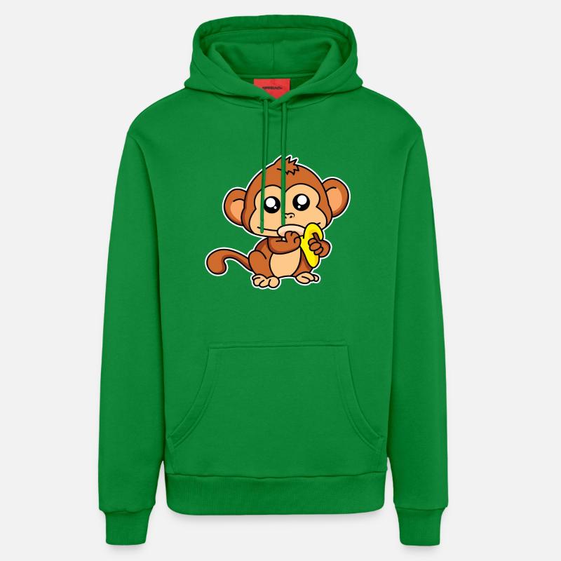 Singe repas - design - Sweat à capuche bio décontracté fabriqué en UE - City Green