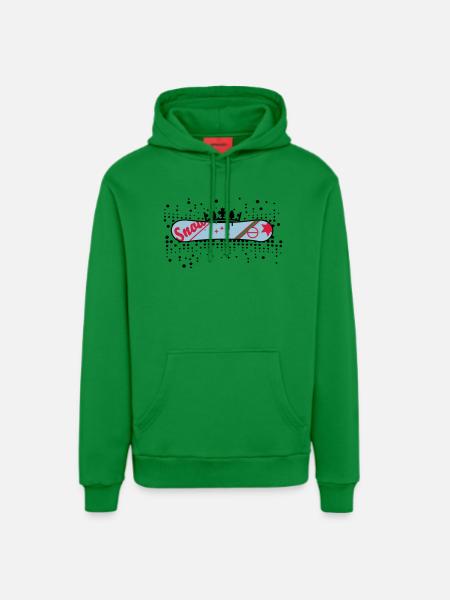 Snowboard with Crown Snowboard King - Organic Relaxed Hoodie Made in EU - City Green