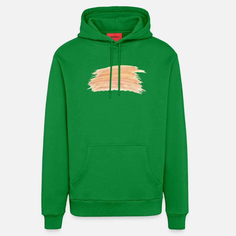 Rayures aquarelle pêche - Sweat à capuche bio décontracté fabriqué en UE - City Green