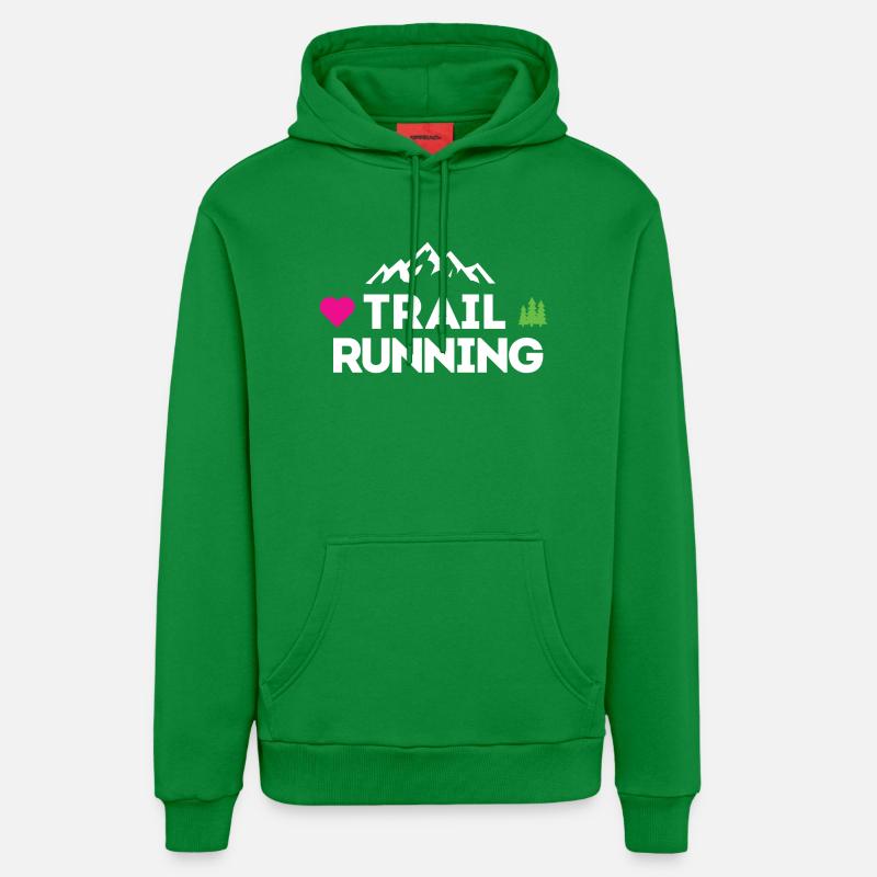 J’adore le Trail Running - Sweat à capuche bio décontracté fabriqué en UE - City Green
