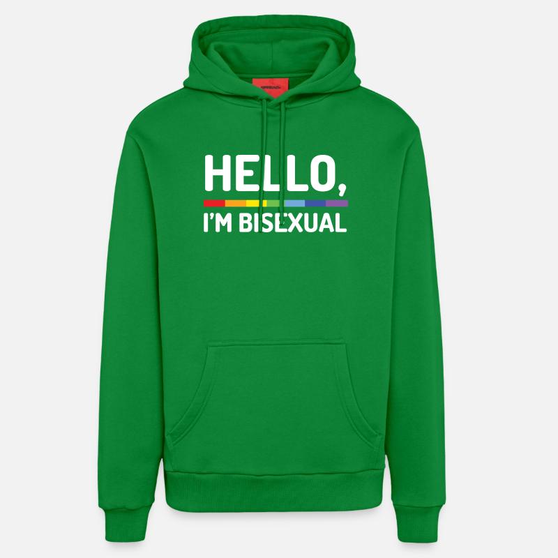 Bonjour, je suis bisexuel - Sweat à capuche bio décontracté fabriqué en UE - City Green