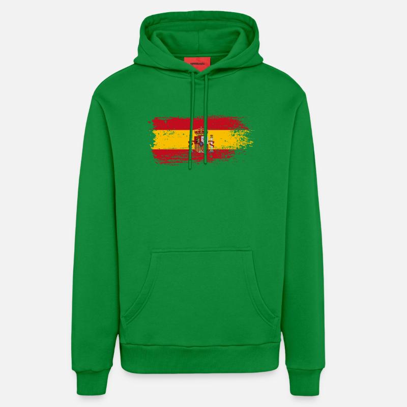 Éclaboussure d’écusson du drapeau espagnol - Sweat à capuche bio décontracté fabriqué en UE - City Green