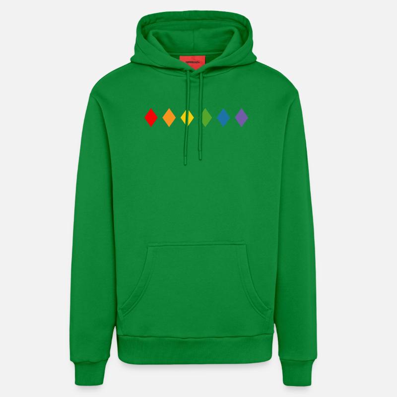 Regenbogen Rhombus - Organic Relaxed Hoodie Made in EU - City Green