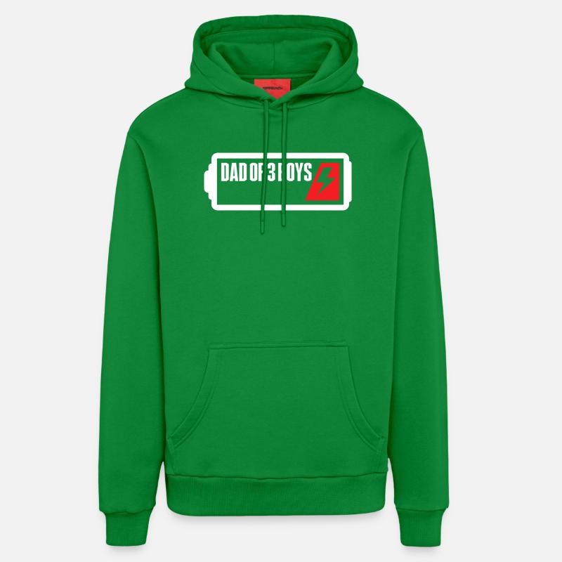 Père de 3 garçons - Sweat à capuche bio décontracté fabriqué en UE - City Green