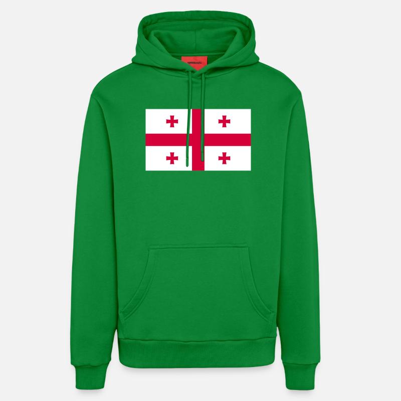 Drapeau de la Géorgie - Sweat à capuche bio décontracté fabriqué en UE - City Green