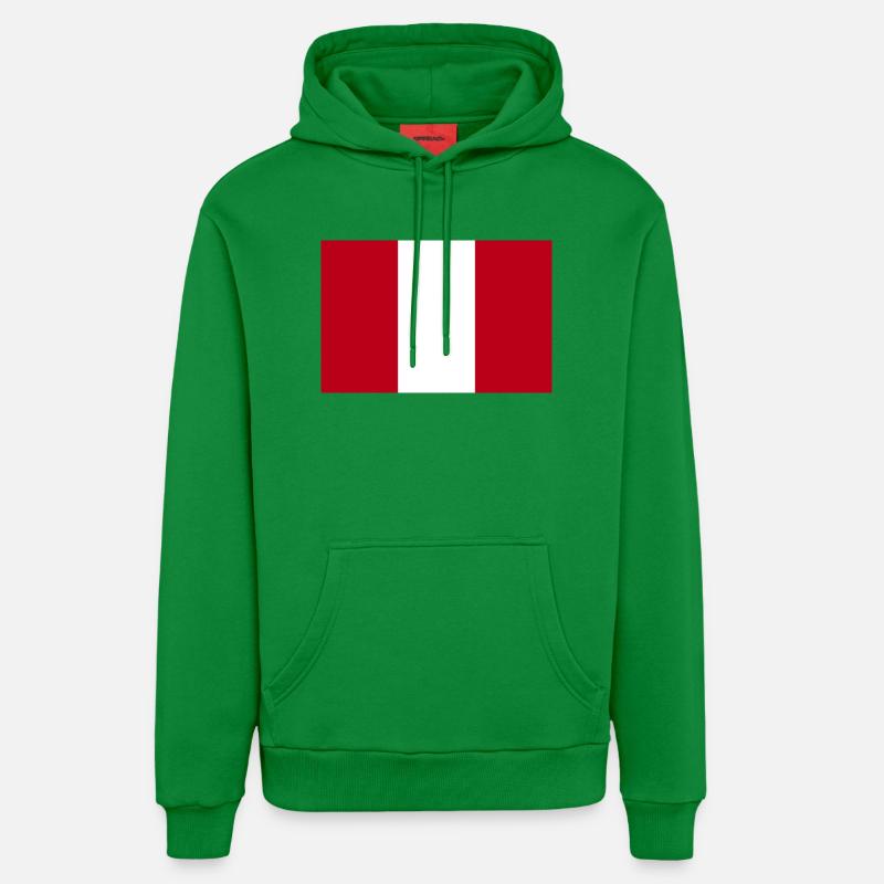 Drapeau national du Pérou - Sweat à capuche bio décontracté fabriqué en UE - City Green