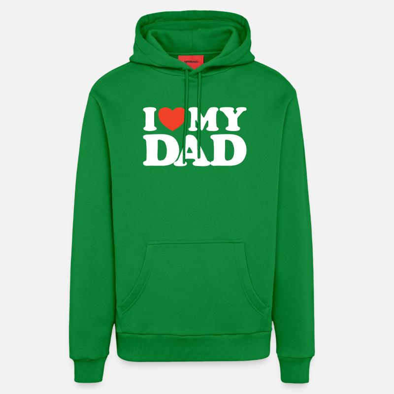 J’aime ma chemise Dad Heart - Sweat à capuche bio décontracté fabriqué en UE - City Green