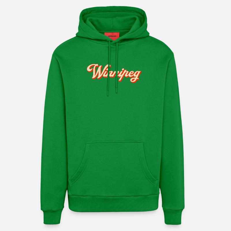 Lettrage rétro de Winnipeg - Sweat à capuche bio décontracté fabriqué en UE - City Green