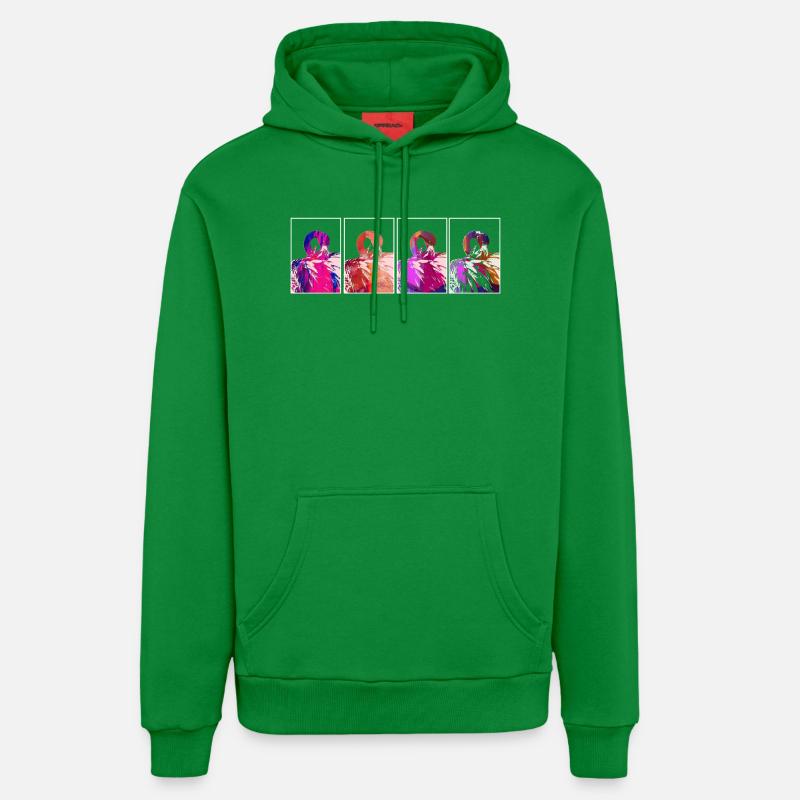 Flamants roses - Sweat à capuche bio décontracté fabriqué en UE - City Green