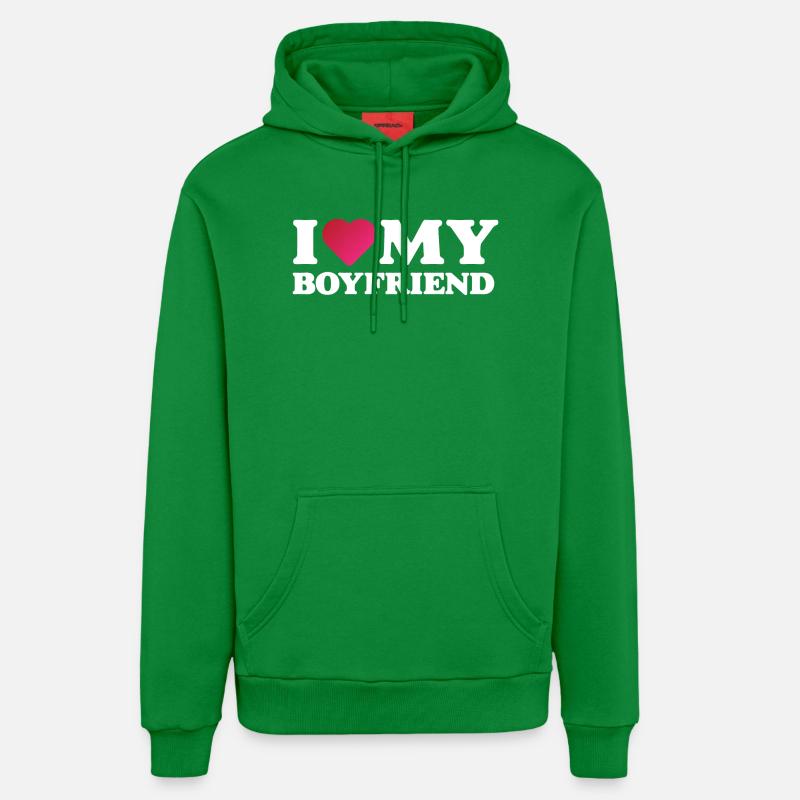 J’aime mon petit ami - Sweat à capuche bio décontracté fabriqué en UE - City Green
