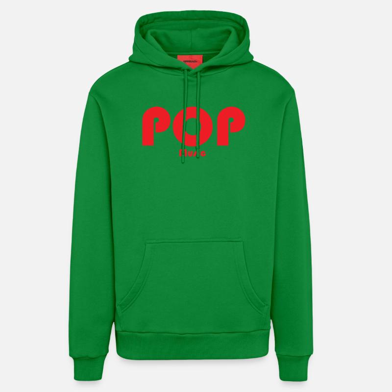 Conception de musique POP rétro rouge - Sweat à capuche bio décontracté fabriqué en UE - City Green