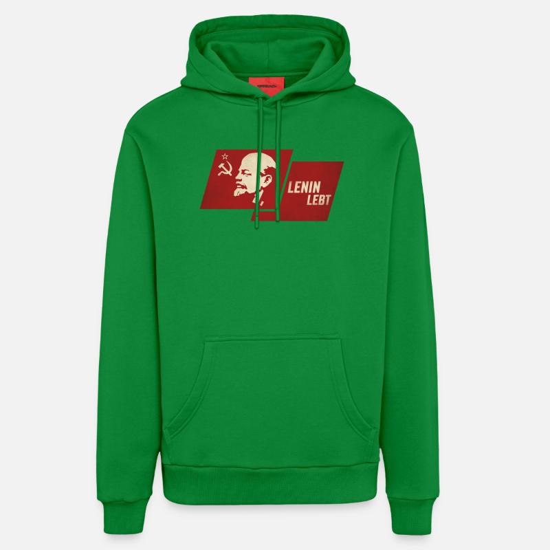 Drapeau de la vie de Lénine - Sweat à capuche bio décontracté fabriqué en UE - City Green