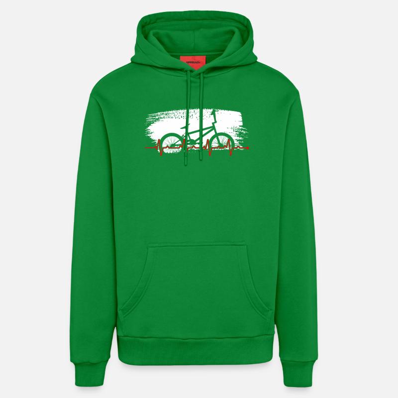 Vélo Heartbeat Vélo Graphique - Sweat à capuche bio décontracté fabriqué en UE - City Green