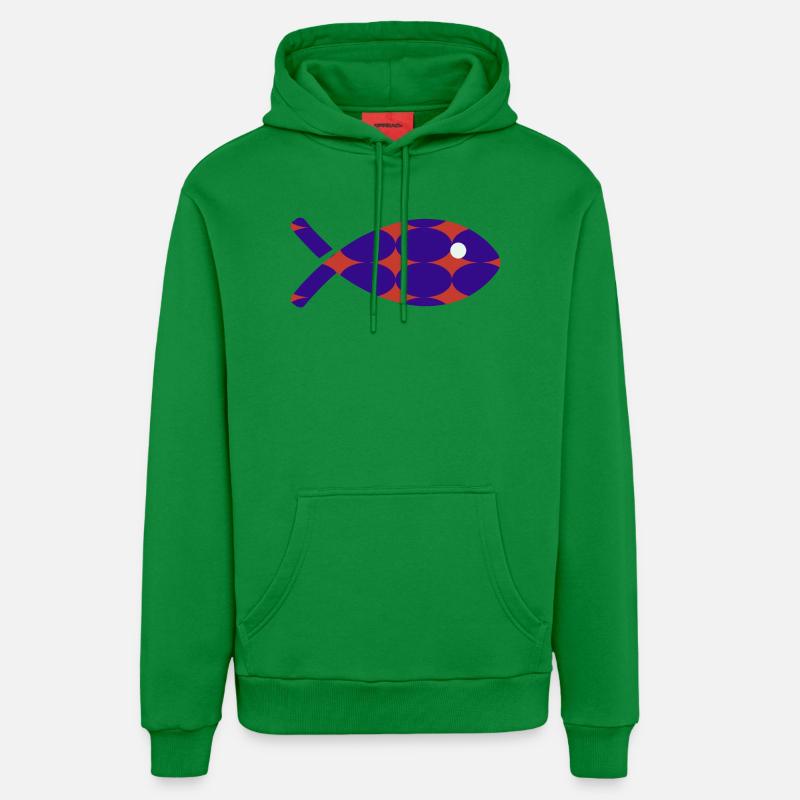 POISSON - Sweat à capuche bio décontracté fabriqué en UE - City Green