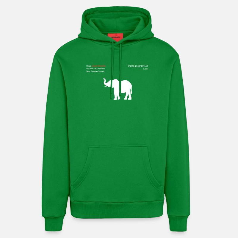 Éléphant - Sweat à capuche bio décontracté fabriqué en UE - City Green