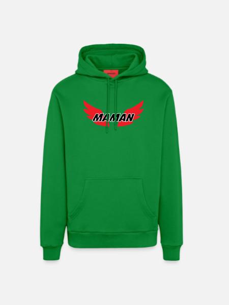 Maman d'Amour - Mother's Day - Organic Relaxed Hoodie Made in EU - City Green