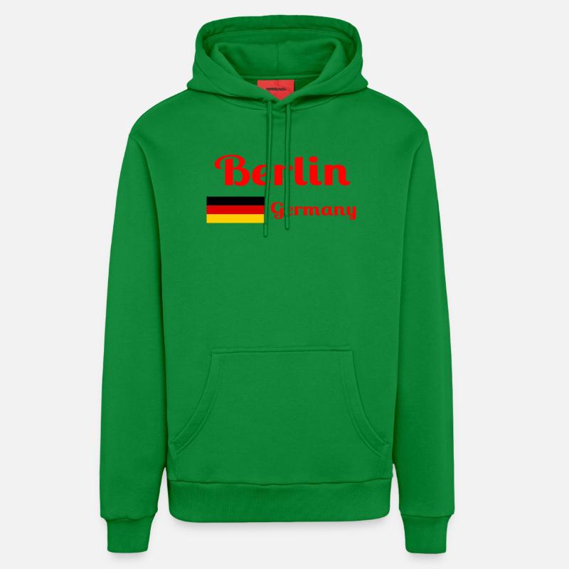Berlin, Allemagne- Imprimés élégants - Sweat à capuche bio décontracté fabriqué en UE - City Green