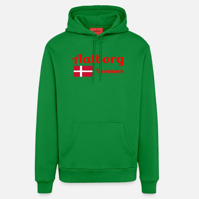 Aalborg, Danemark - Imprimés élégants - Sweat à capuche bio décontracté fabriqué en UE - City Green